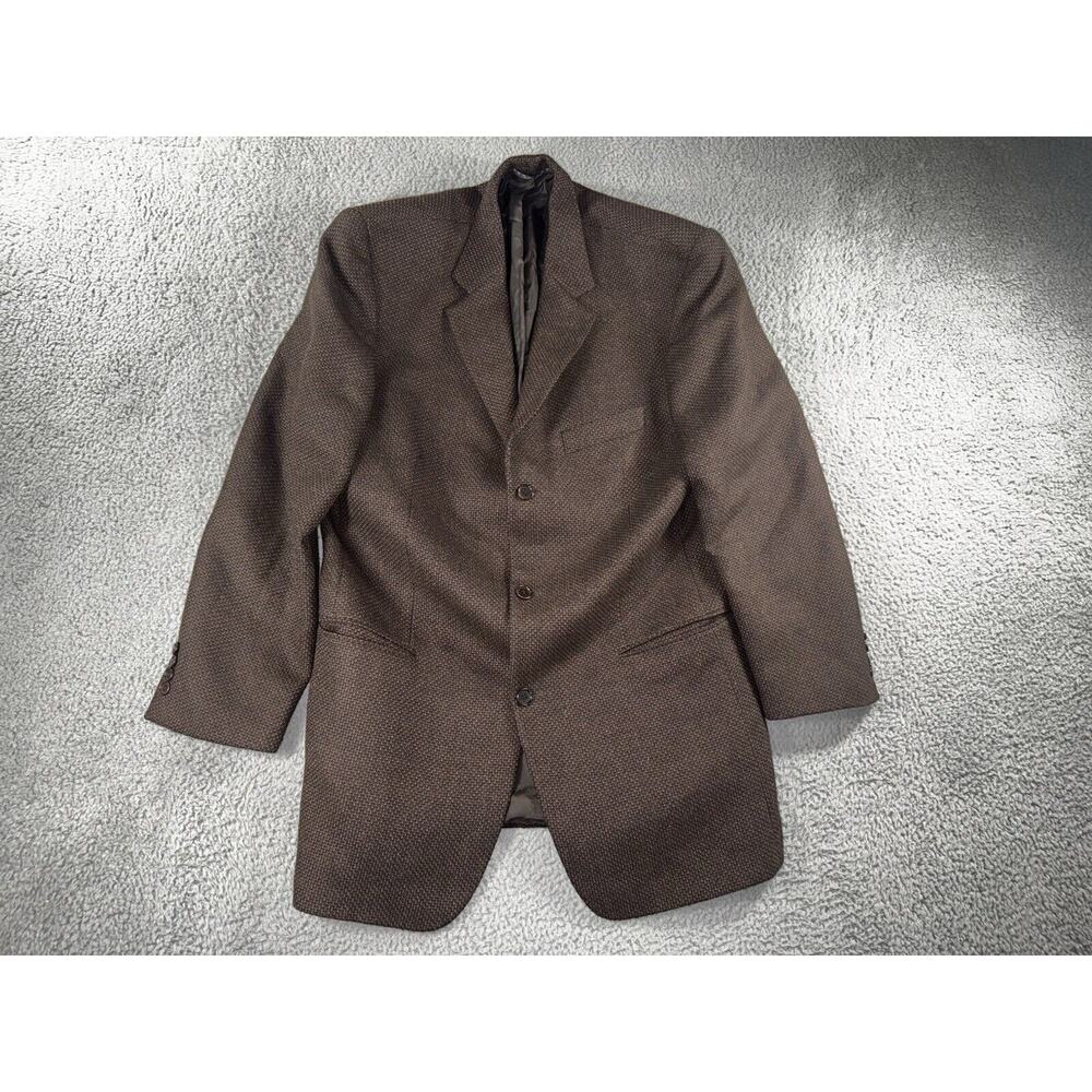 Hugo Boss Blazer Men 44 L Virgin Wool Tweed 3‎ Button Sports Coat Vtg